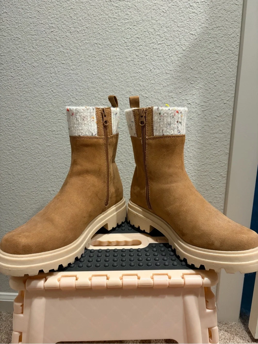 Girls' Laney Zipper Chelsea Boots - Cognac